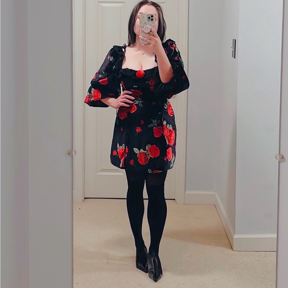 For Love & Lemons Yara Mini Dress Size MM / Black - Picture 5 of 5